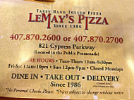 Lemay's Pizza Subs Calzones